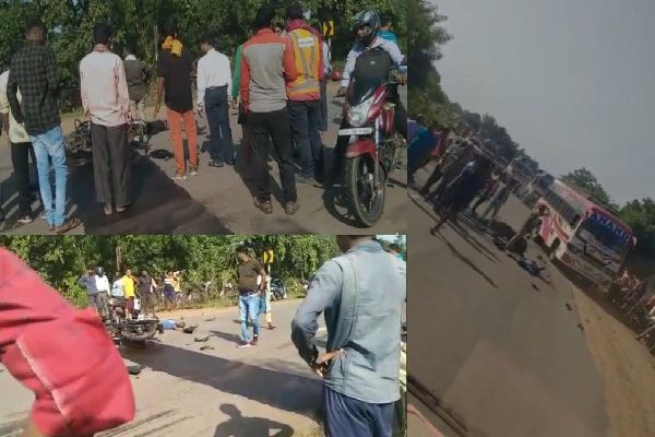 सड़क हादसे में माइंस कर्मचारी की मौत, लगी भीड़, पास में थाना होने के बाद व्यवस्था संभालने नहीं पहुंची पुलिस