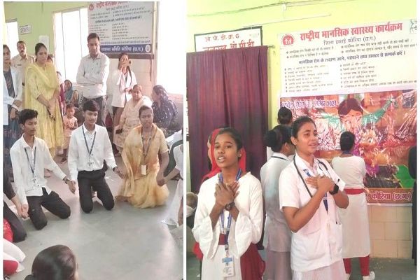 जिला अस्पताल में नुक्कड़ के माध्यम से दी गई पोषण आहार के सम्बंध में जानकारी