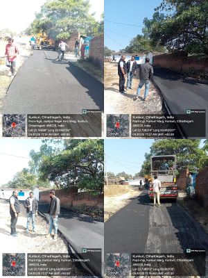  कुनकुरी-नगर पंचायत कुनकुरी में निर्माण कार्य का निरीक्षण