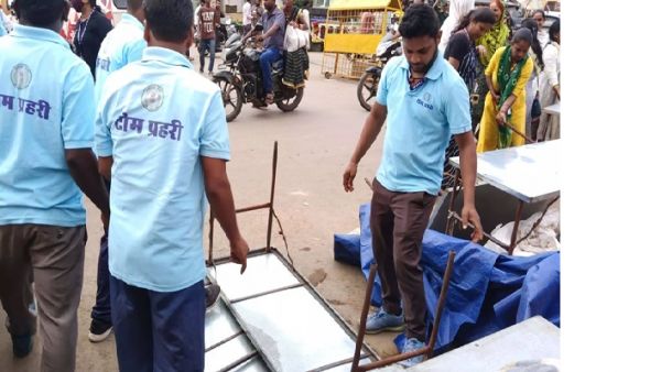 मालवीय रोड के 24 कब्जाधारी दुकानदारों पर चालानी की कार्रवाई