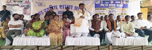 शाला प्रवेशोत्सव में शामिल हुए वन मंत्री केदार कश्यप