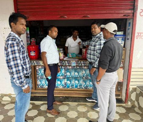 कोटपा एक्ट के तहत तंबाकू बिक्री पर कार्रवाई