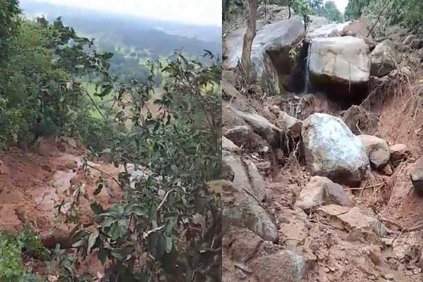 बस्तर में भारी भूस्खलन: सरगीगुड़ा पहाड़ समतल; जनहानि नहीं