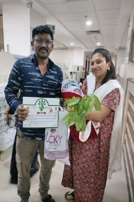 नवजात शिशुओं के नाम पर फलदार पौधों का वितरण