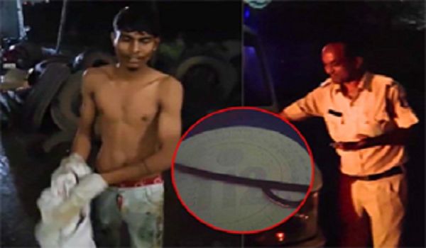 गिरफ्तार करने आए पुलिसकर्मी पर तलवार से हमला, बाल-बाल बचा आरक्षक