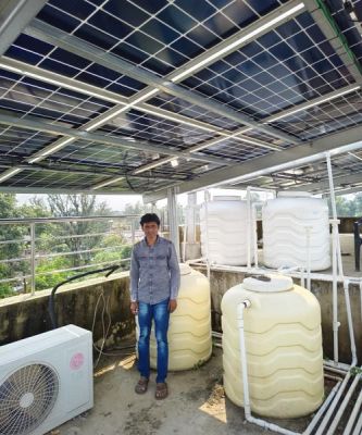 पीएम सूर्यघर से बैकुंठपुर निवासी शीतल गुप्ता का घर हुआ रोशन