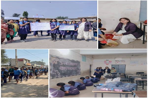 ग्राम सांकरा के शासकीय विद्यालय में निकाली गई साक्षरता रैली 