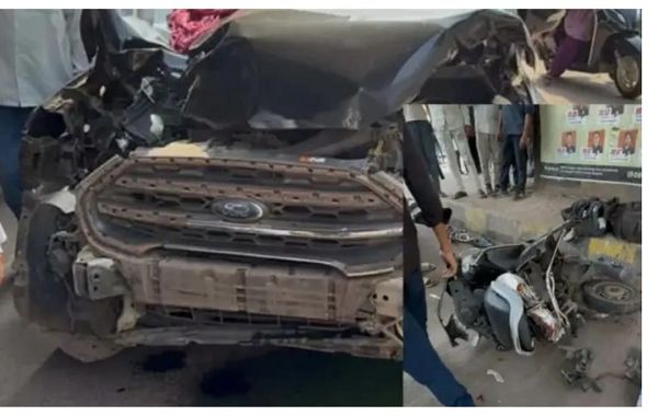 कार ने दो दुपहिया सवारों को मारी टक्कर: दो की मौत, एक गंभीर