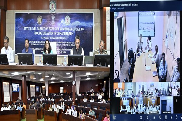 बाढ़ आपदा से निपटने की तैयारियों को मजबूत करने राज्य स्तरीय टेबल टॉप एक्सरसाइज हुई आयोजित