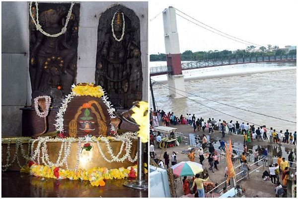 छत्तीसगढ रायपुर में स्थित महादेव घाट, हरिद्वार की तर्ज पर खारुन नदी के ऊपर बना है लक्ष्मण झूला